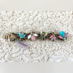 Sweet Romance Queen Bee Statement Bracelet NWT Collectible Pastel & Antique Gold
